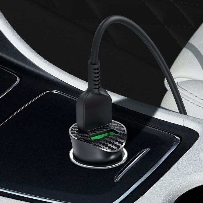 АЗП Hoco Z39 Farsighted QC3.0 18W (2USB-A) + кабель USB to MicroUSB