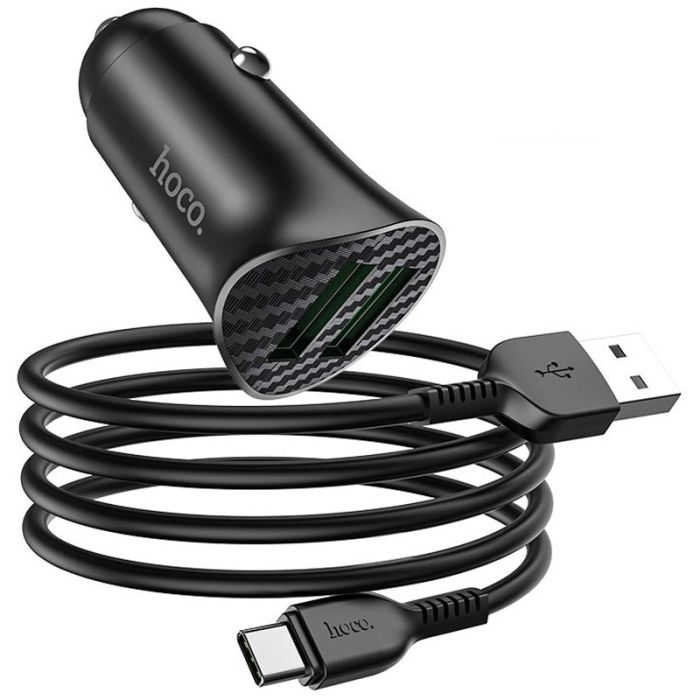 АЗП Hoco Z39 Farsighted QC3.0 18W (2USB-A) + кабель USB to Type-C