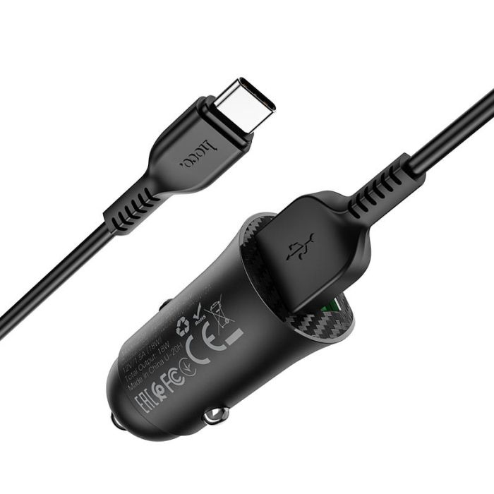 АЗП Hoco Z39 Farsighted QC3.0 18W (2USB-A) + кабель USB to Type-C