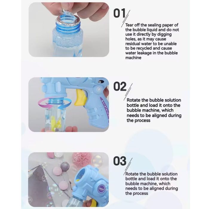 Пістолет з мильними бульбашками Space Bubble Gun (2 pack bottle - 50+50ml)
