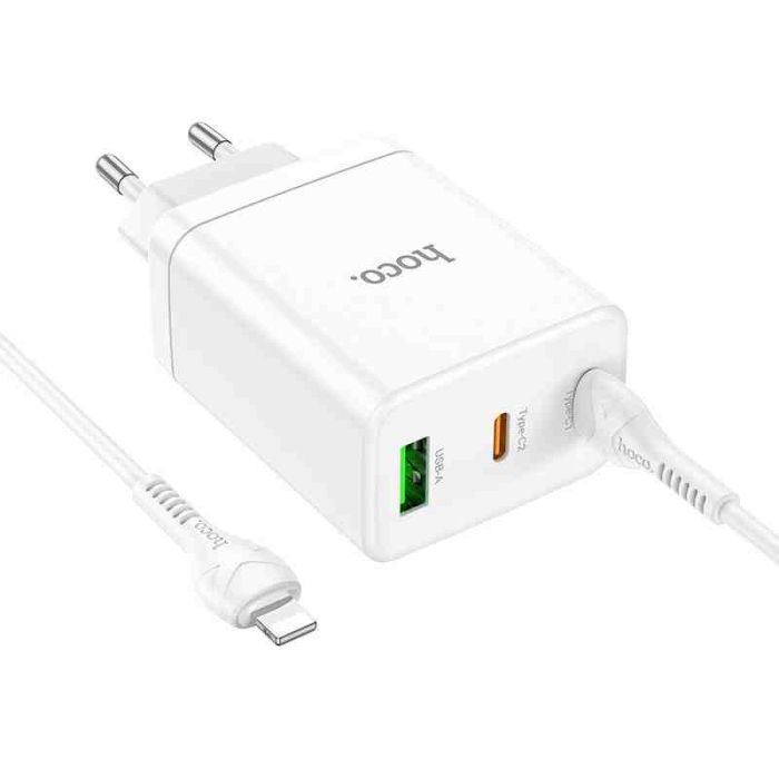 МЗП Hoco N33 Start PD35W (1USB-A/2C) + кабель Type-C to Lightning