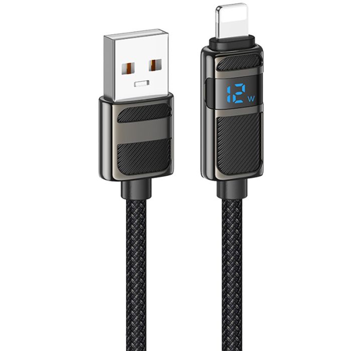 Дата кабель Hoco U137 Line with display USB to Lightning 2.4A/12W (1.2m)