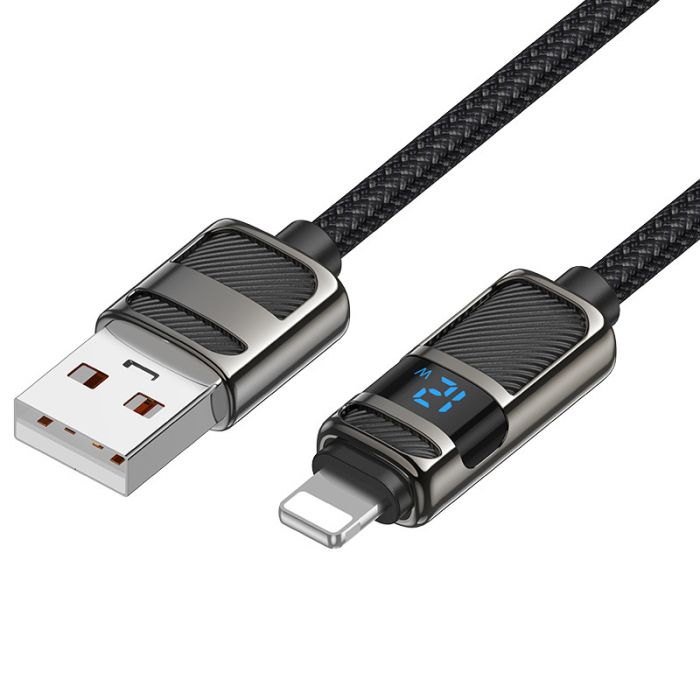 Дата кабель Hoco U137 Line with display USB to Lightning 2.4A/12W (1.2m)