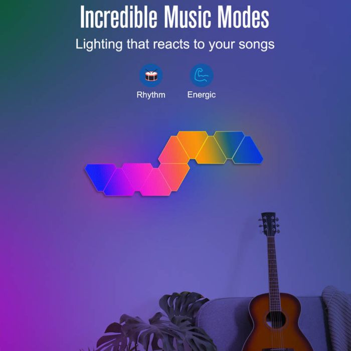 Настінний світильник Smart Triangular Quantum Light SAL-012B Bluetooth USB interface with app 6pcs