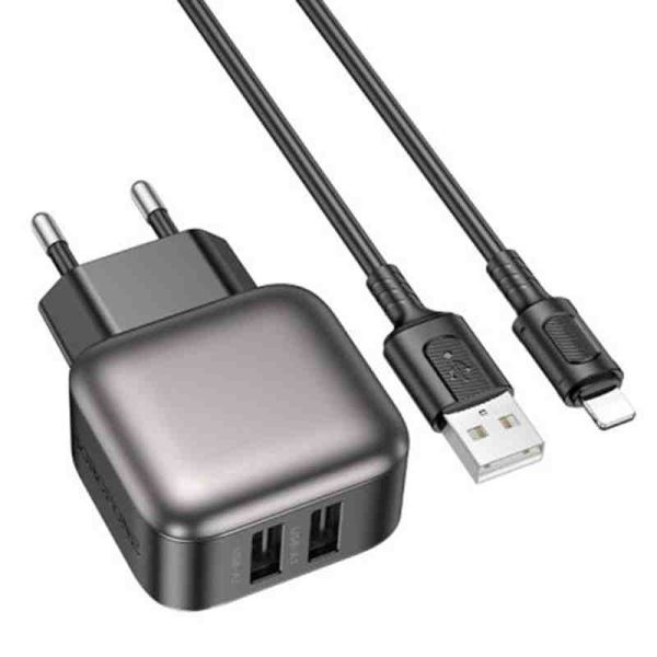 МЗП Borofone BAS51A Absolute 12W (2USB-A) + кабель USB to Lightning