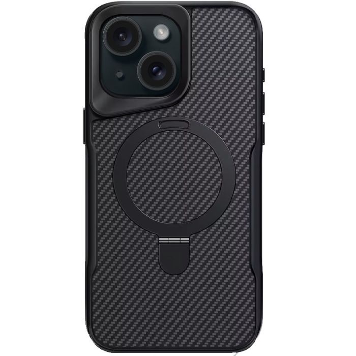 TPU+PC чохол Metal Buttons with MagSafe Carbon Ring для Apple iPhone 14 / 13 (6.1")