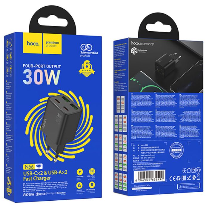 МЗП Hoco N56 Fundador PD30W four-port (2USB-A/2C)