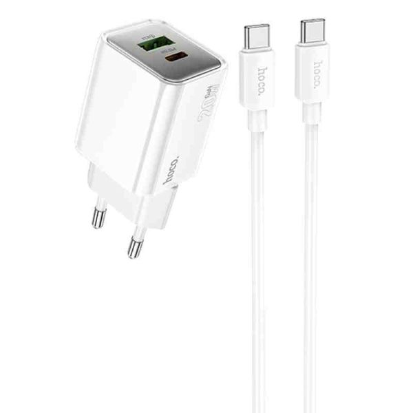 МЗП Hoco N46 Glorious PD20W+QC3.0 (1USB-A/1C) + кабель Type-C to Type-C