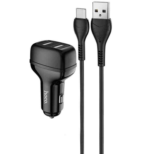 АЗП Hoco Z36 Leader 2.4A (2USB-A) + кабель USB to Type-C