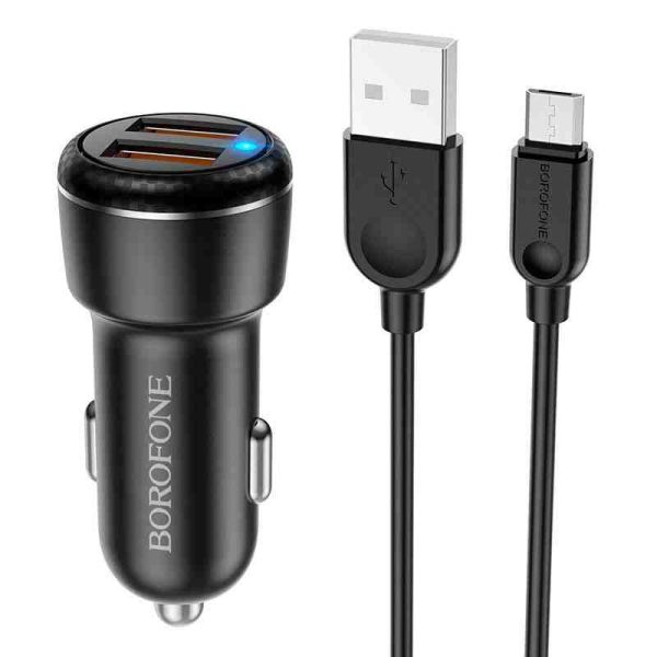 АЗП Borofone BZ17 Core QC3.0 3A (2USB-A) + кабель USB to MicroUSB