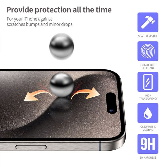Захисне 3D скло Blueo Hot Bending для Apple iPhone 16 Pro Max (6.9") (+ аппликатор)