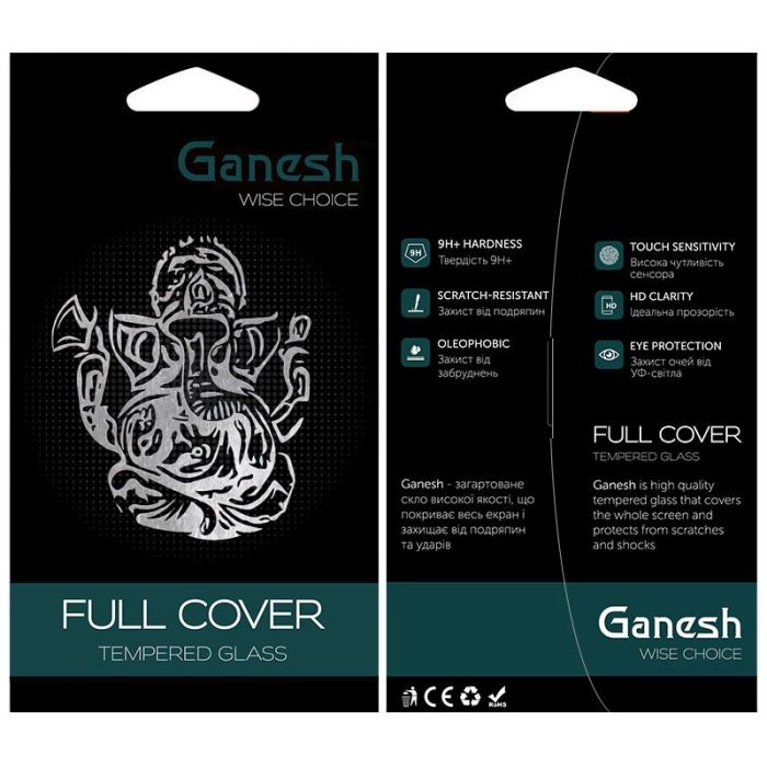 Захисне скло Ganesh (Full Cover) для Apple iPhone 13 / 13 Pro / 14 / 16e (6.1")