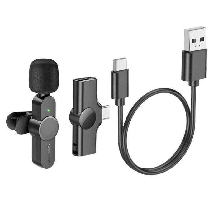 Петличний бездротовий мікрофон Borofone BFK12 Trophy lavalier Lightning