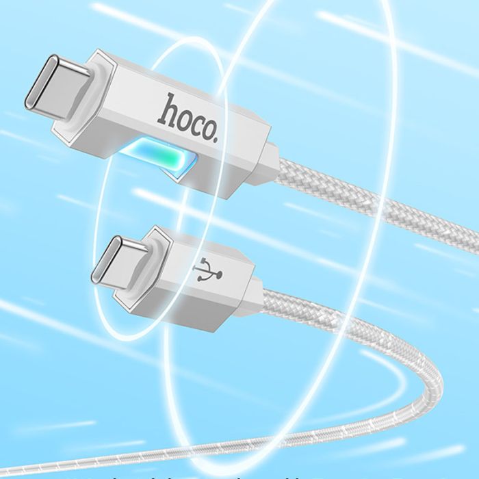 Дата кабель Hoco U123 Regent colorful 60W Type-C to Type-C (1.2m)