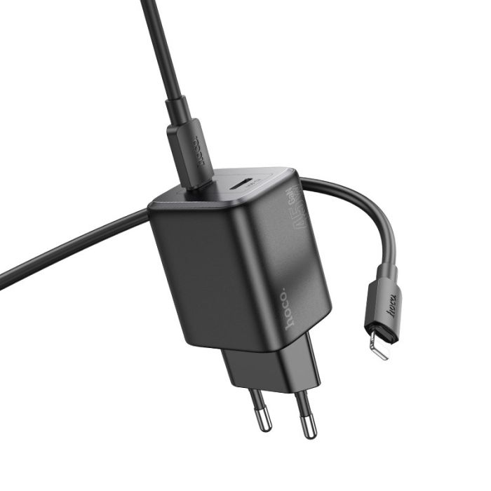 МЗП Hoco N42 Elogiado PD45W (2USB-C) + кабель Type-C to Lightning