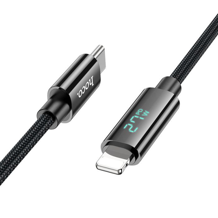 Дата кабель Hoco U125 Benefit 27W Type-C to Lightning with display (1.2m)