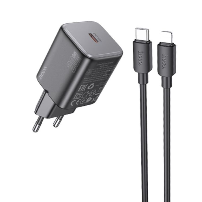 МЗП Hoco N40 Mighty PD20W (1USB-C) + кабель Type-C to Lightning