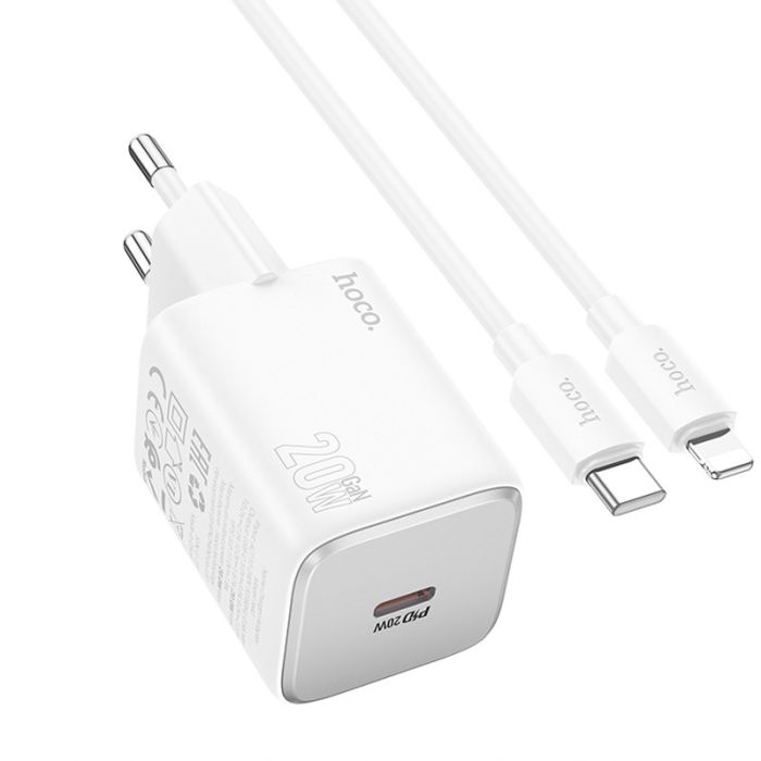 МЗП Hoco N40 Mighty PD20W (1USB-C) + кабель Type-C to Lightning