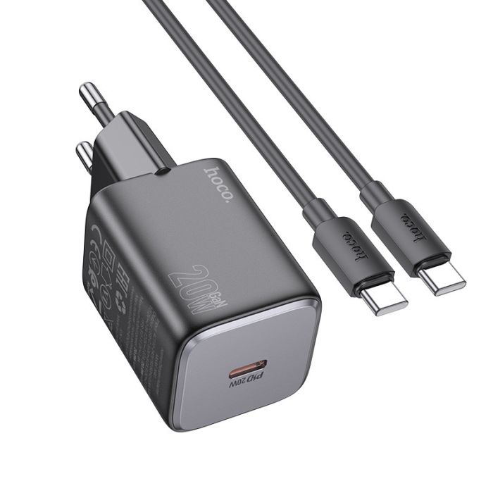 МЗП Hoco N40 Mighty PD20W (1USB-C) + кабель Type-C to Type-C