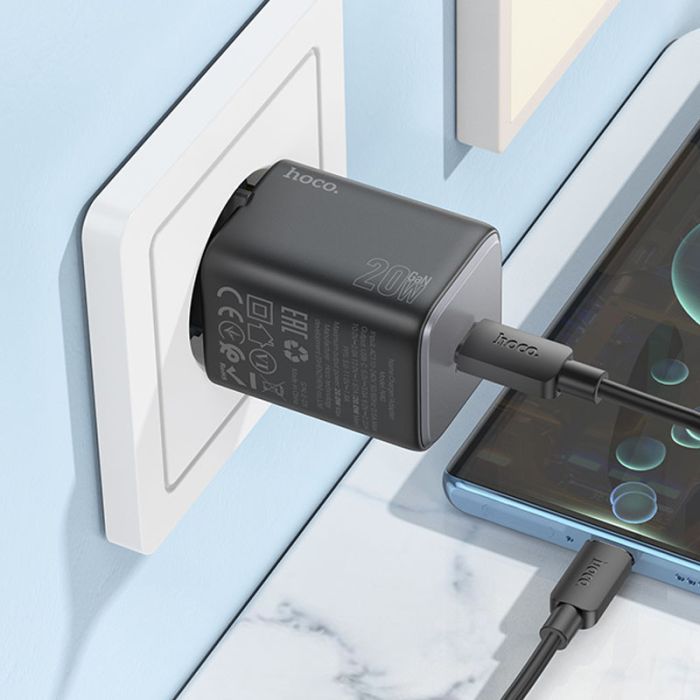 МЗП Hoco N40 Mighty PD20W (1USB-C) + кабель Type-C to Type-C