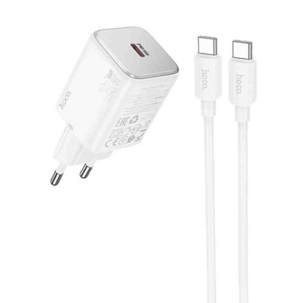 МЗП Hoco N40 Mighty PD20W (1USB-C) + кабель Type-C to Type-C