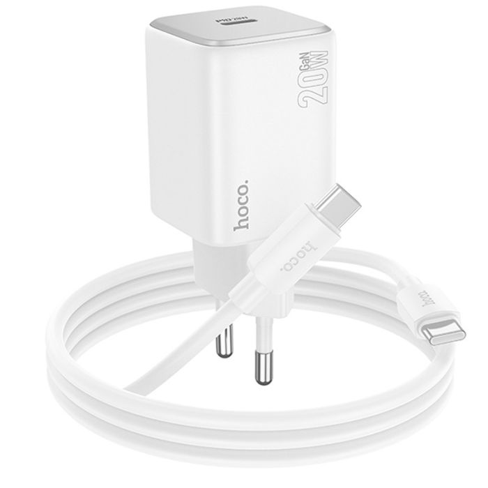 МЗП Hoco N40 Mighty PD20W (1USB-C) + кабель Type-C to Type-C