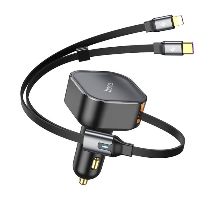 АЗП Hoco NZ13 Clever PD30W + висувні кабелю Type-C and Lightning