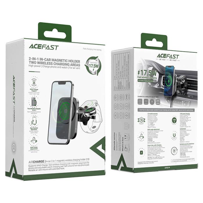 Автотримач з БЗП Acefast D18 2in1 in-car