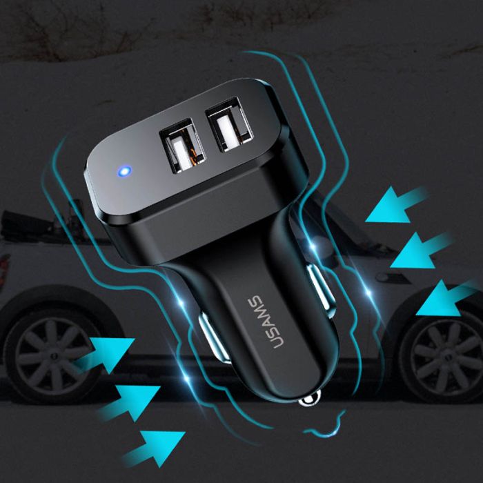 АЗП Usams C13 2.1A (2USB-A) + кабель USB to Lightning