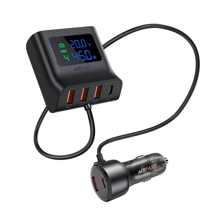 АЗП Acefast B11 Car Charger Splitter with Digital Display 138W (4USB-A/2C)