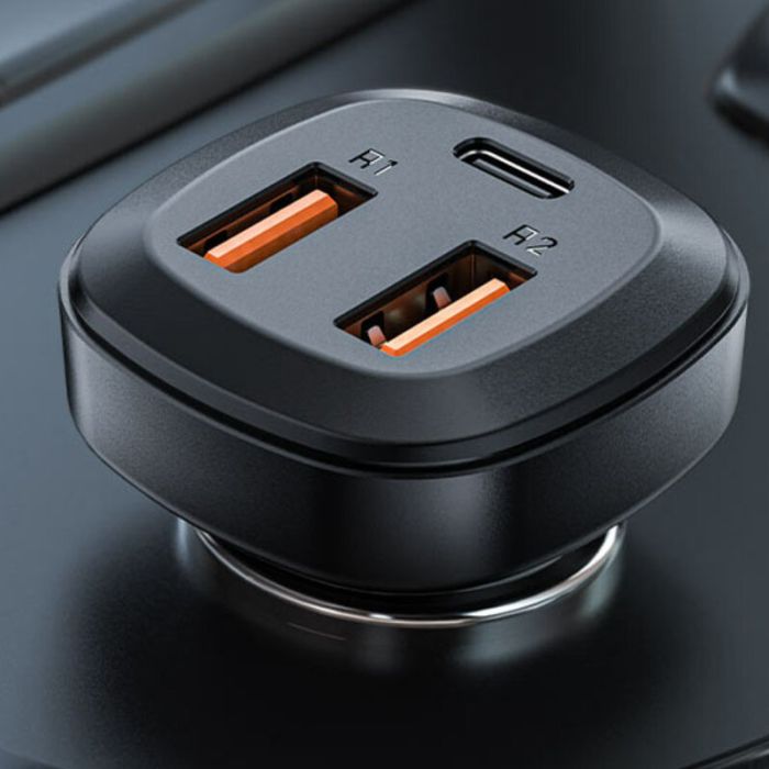 АЗП Acefast B9 three port metal car charger 66W (2USB-A/1C)