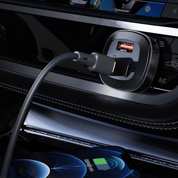 АЗП Acefast B3 three-port metal car charger 66W (1USB-A/2C)