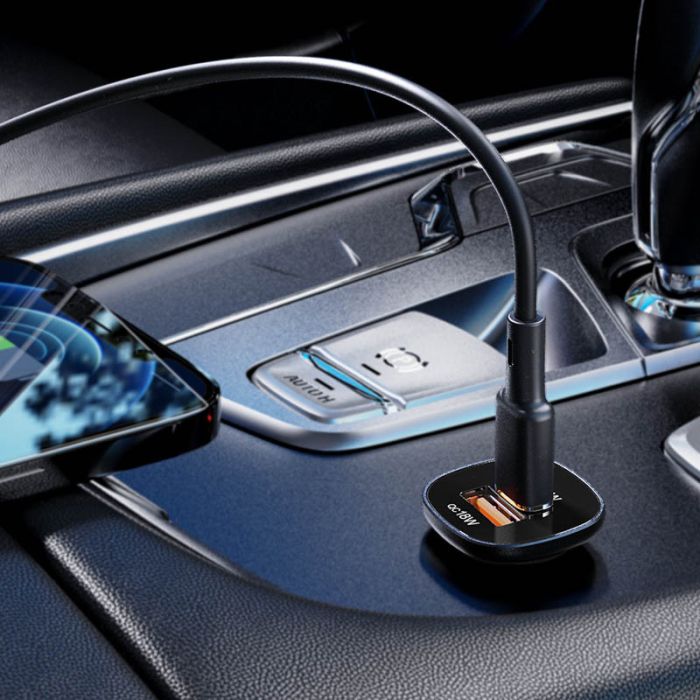 АЗП Acefast B1 mini dual-port metal car charger 38W (1USB-A/1C)