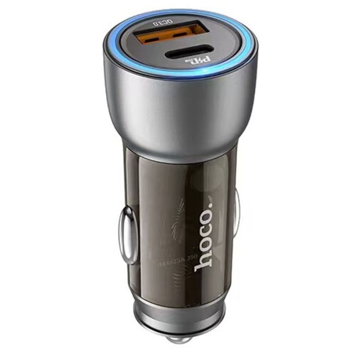 АЗП Hoco NZ8 Sprinter PD43W+QC3.0 (1USB-A/1C) + кабель Type-C to Lightning