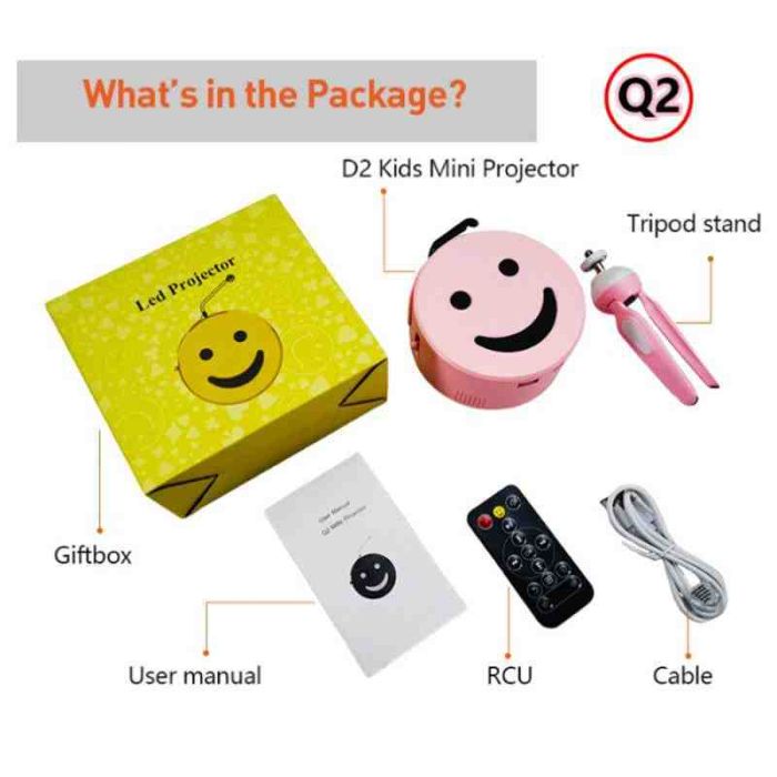 Дитячий портативний проектор Q2 Mini + трипод