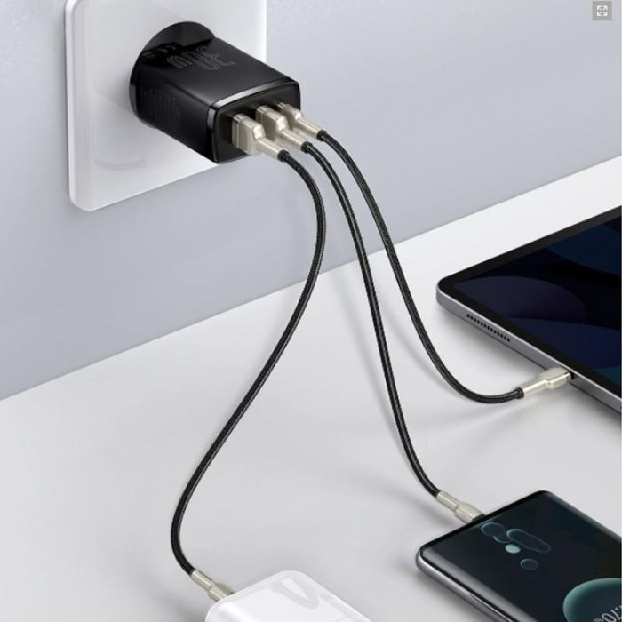 МЗП Baseus Compact Quick Charger 30W QC+PD (2USB-A/1C) (CCXJ-E)