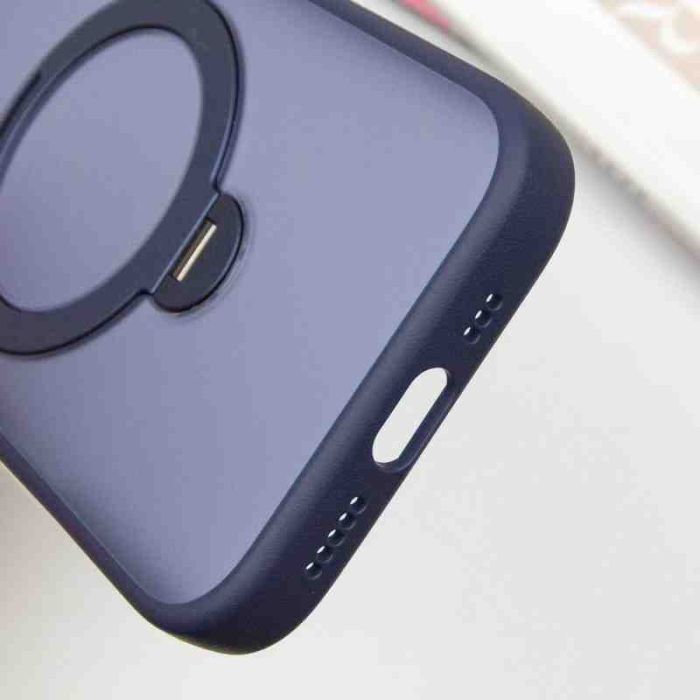 TPU+PC чохол Metal Buttons with MagSafe Colorful HQ Ring для Apple iPhone 15 Pro Max (6.7")