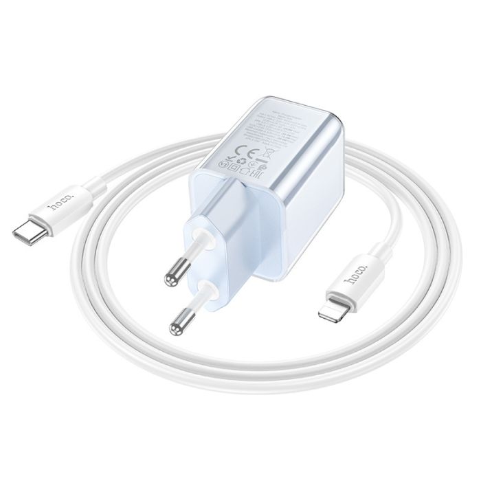 МЗП Hoco N46 Glorious PD20W+QC3.0 (1USB-A/1C) + кабель Type-C to Lightning