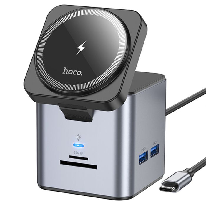 Перехідник HUB Hoco HB49 Effortless 9in1 100W з БЗП
