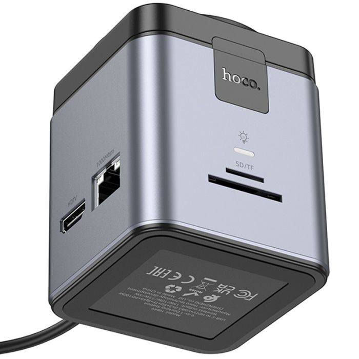 Перехідник HUB Hoco HB49 Effortless 9in1 100W з БЗП