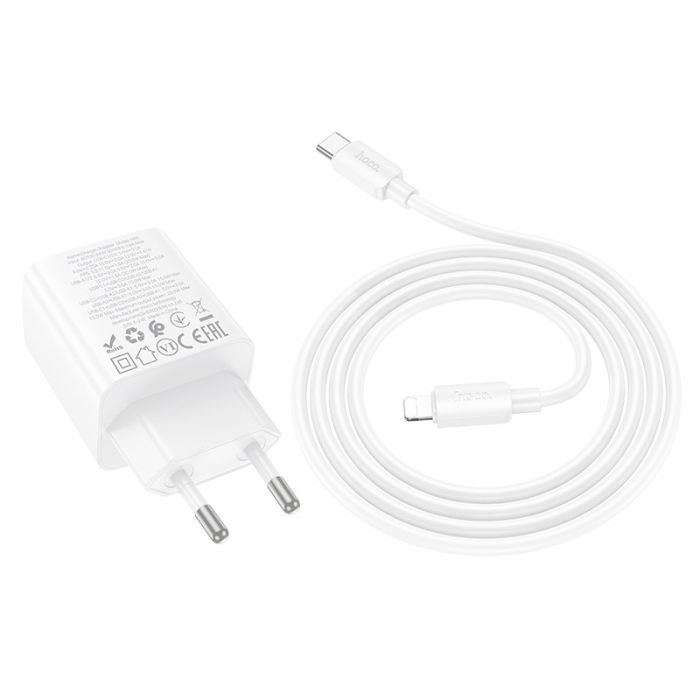 МЗП Hoco N55 Fundador PD20W four-port (2USB-A/2C) + кабель Type-C to Lightning