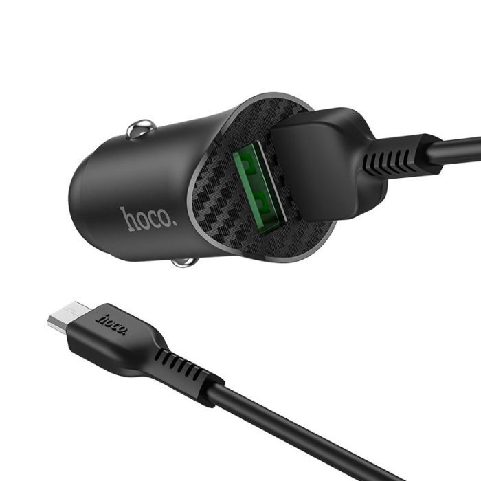 АЗП Hoco Z39 Farsighted QC3.0 18W (2USB-A) + кабель USB to MicroUSB