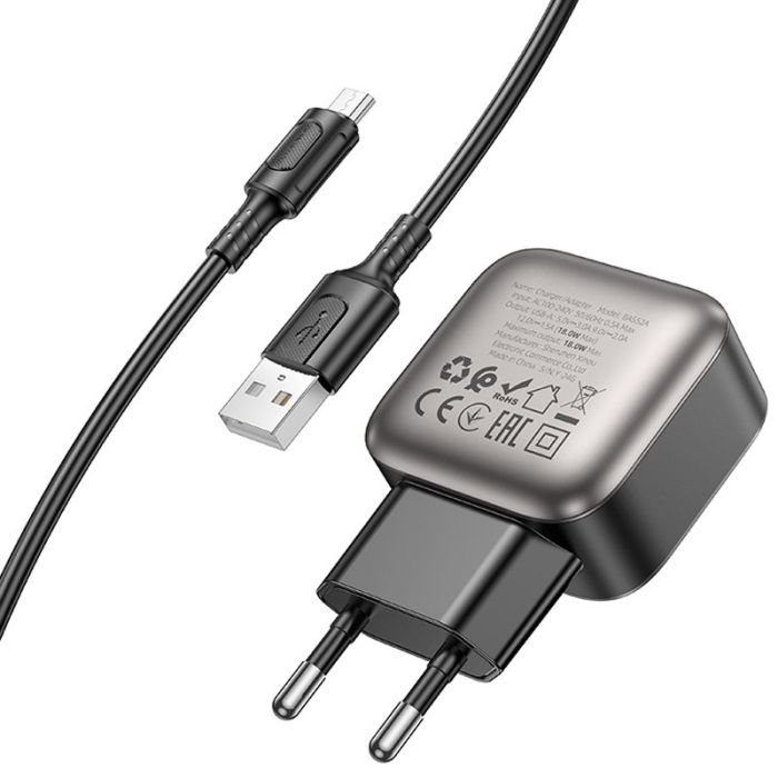 МЗП Borofone BAS52A Absolute QC3.0 18W (1USB-A) + кабель USB to MicroUSB