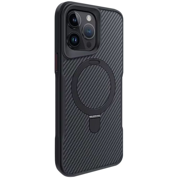 TPU+PC чохол Metal Buttons with MagSafe Carbon Ring для Apple iPhone 15 Pro Max (6.7")