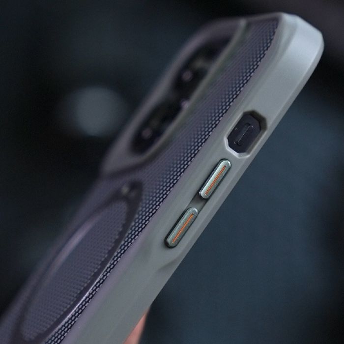 TPU+PC чохол Metal Buttons with MagSafe Carbon Ring для Apple iPhone 15 Pro Max (6.7")