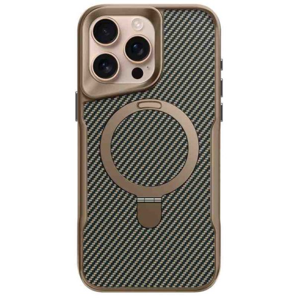 TPU+PC чохол Metal Buttons with MagSafe Carbon Ring для Apple iPhone 15 Pro Max (6.7")