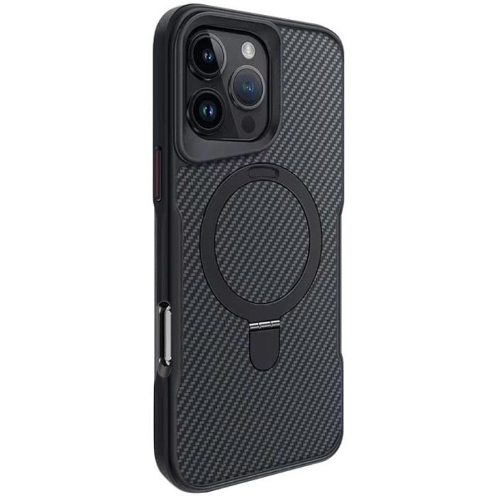 TPU+PC чохол Metal Buttons with MagSafe Carbon Ring для Apple iPhone 16 Pro Max (6.9")