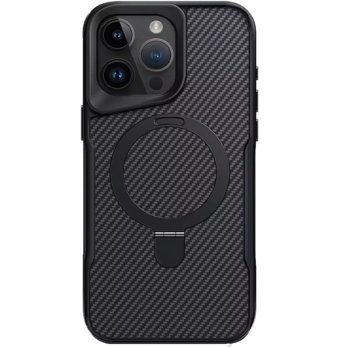 TPU+PC чохол Metal Buttons with MagSafe Carbon Ring для Apple iPhone 16 Pro Max (6.9")