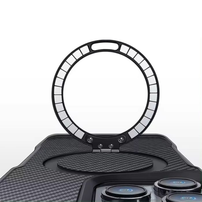 TPU+PC чохол Metal Buttons with MagSafe Carbon Ring для Apple iPhone 16 Pro Max (6.9")