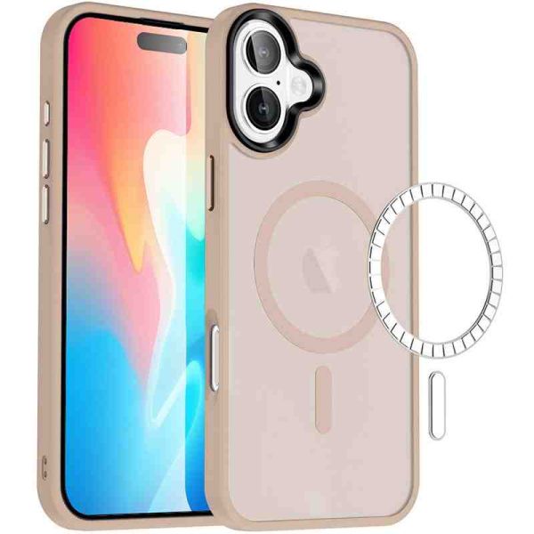 TPU+PC чохол Metal Buttons with MagSafe Colorful для Apple iPhone 16 (6.1")